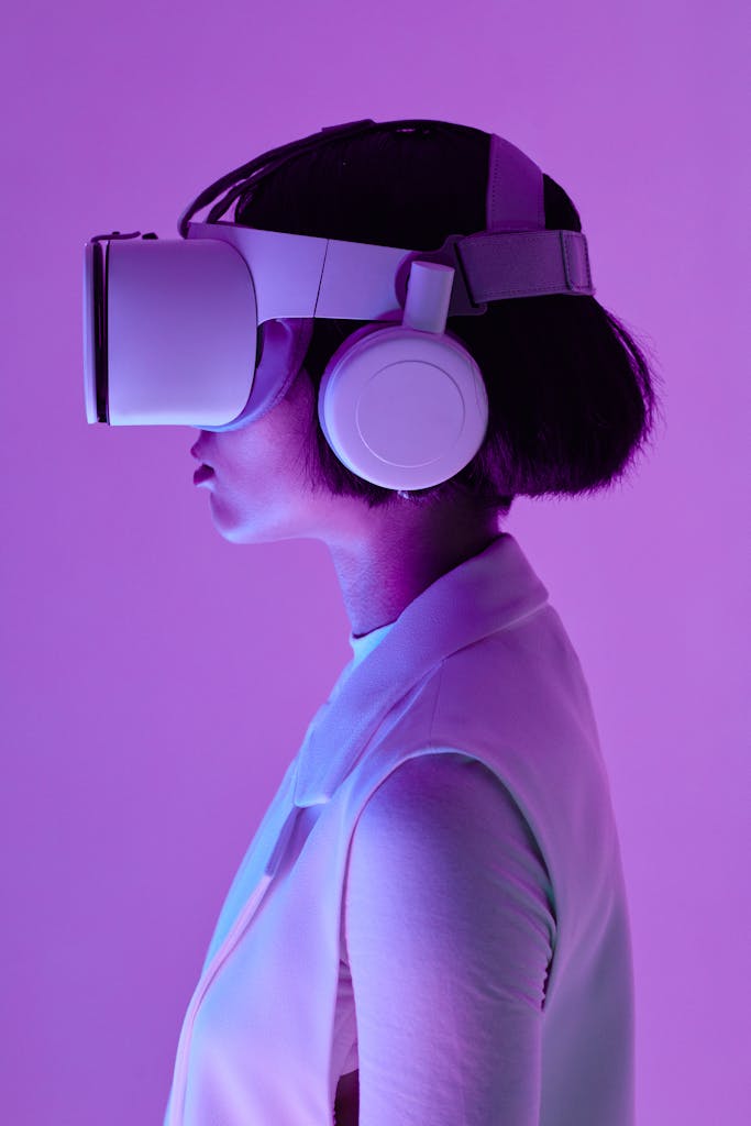 A Woman Using Virtual Goggles