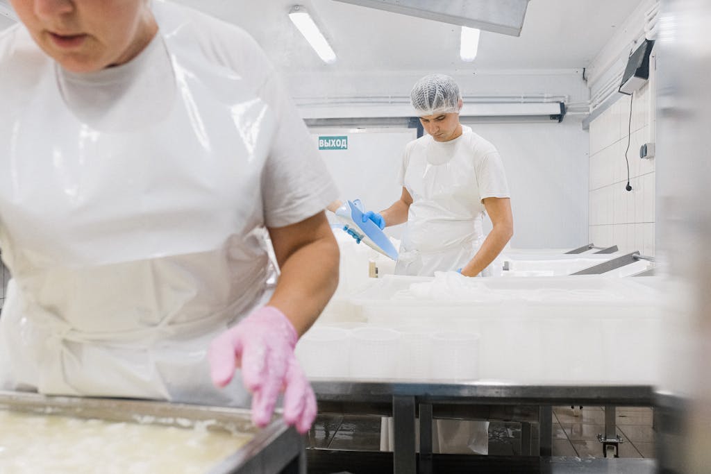 Men in Factory Making Dough